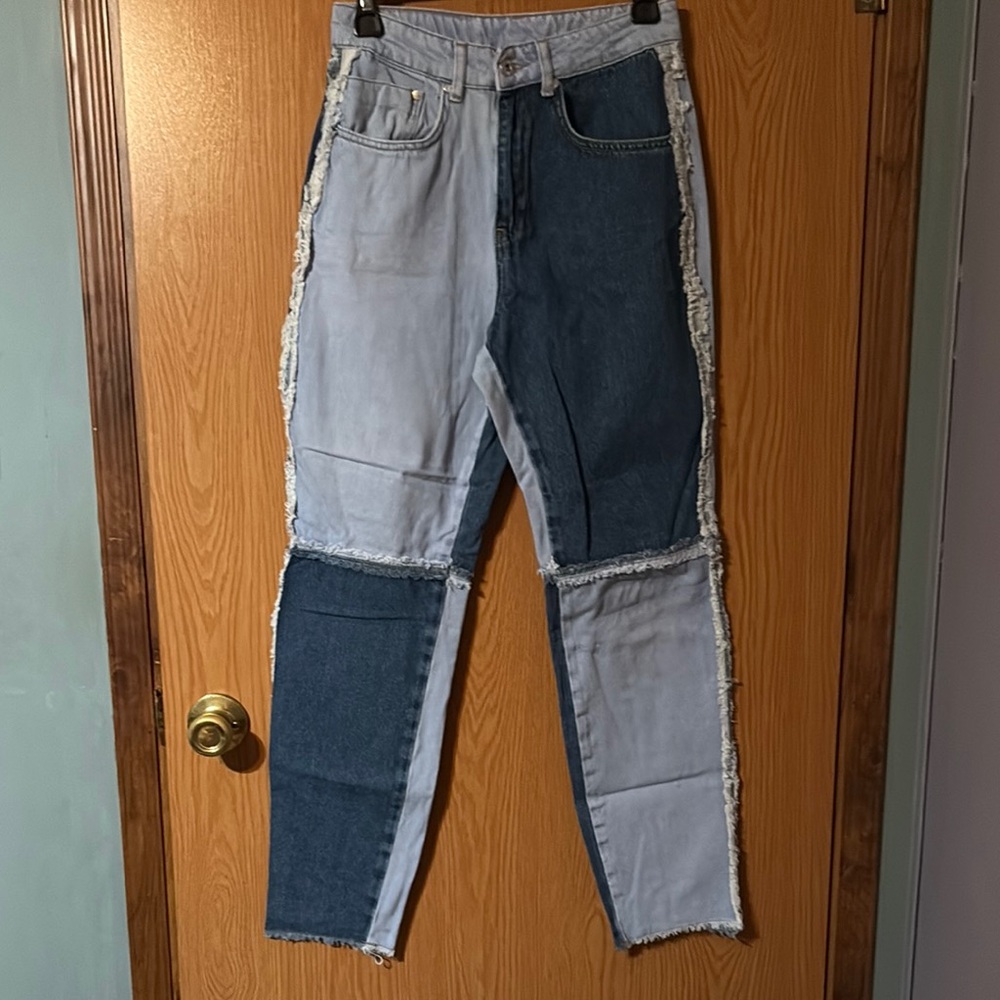 Chic Patchwork Denim Jeans